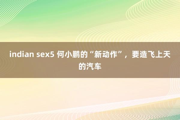 indian sex5 何小鹏的“新动作”，要造飞上天的汽车